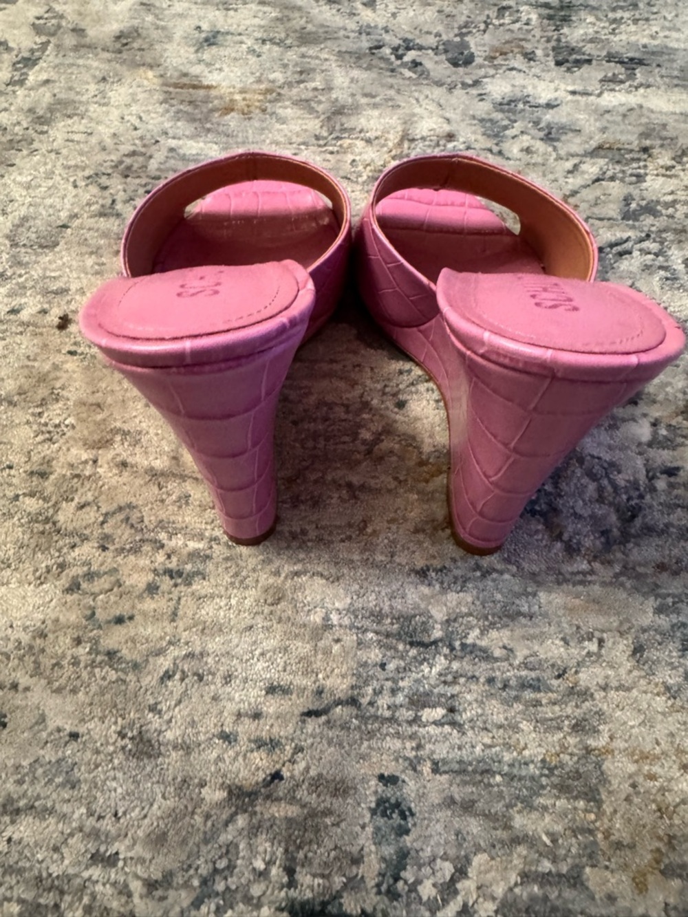 SCHUTZ 8.5 LUCIMARA COUROS/ROSA WIDE CROCO/CLUB ROSE - Picture 4 of 8
